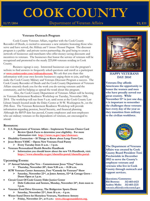 November 2014 Newsletter