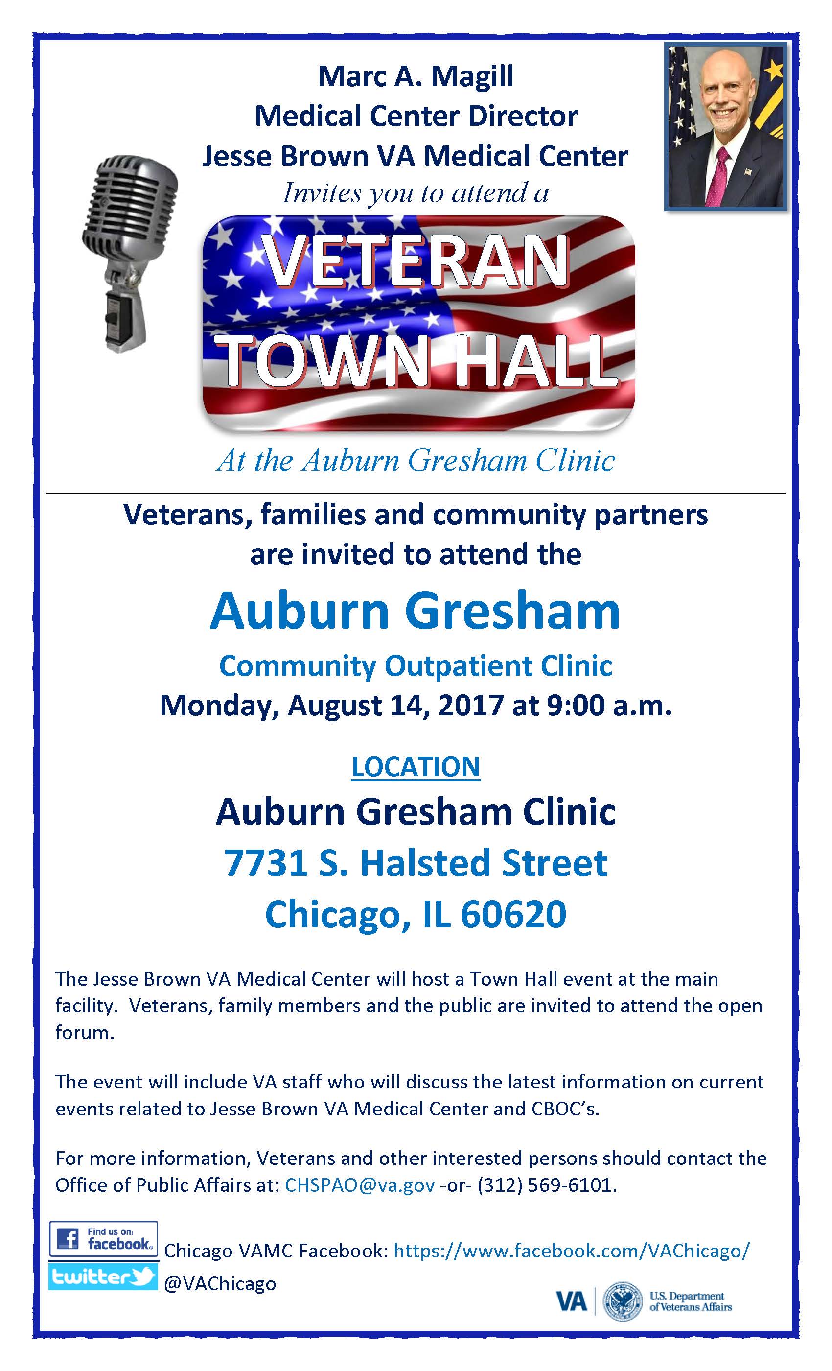 Veteran Town Halls 2017- Auburn Gresham CBOC - 2017 - flyer